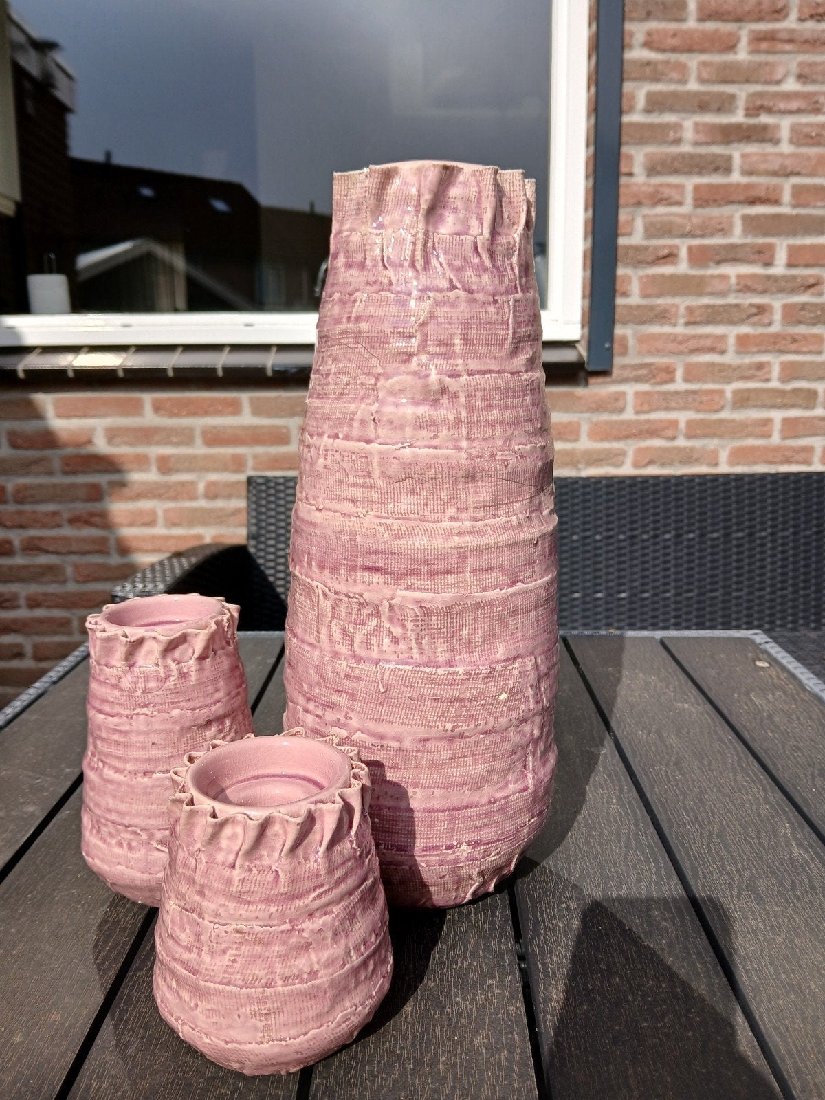 Vazen kandelaars, Overige kleuren, Ophalen of Verzenden, Minder dan 50 cm, Glas
