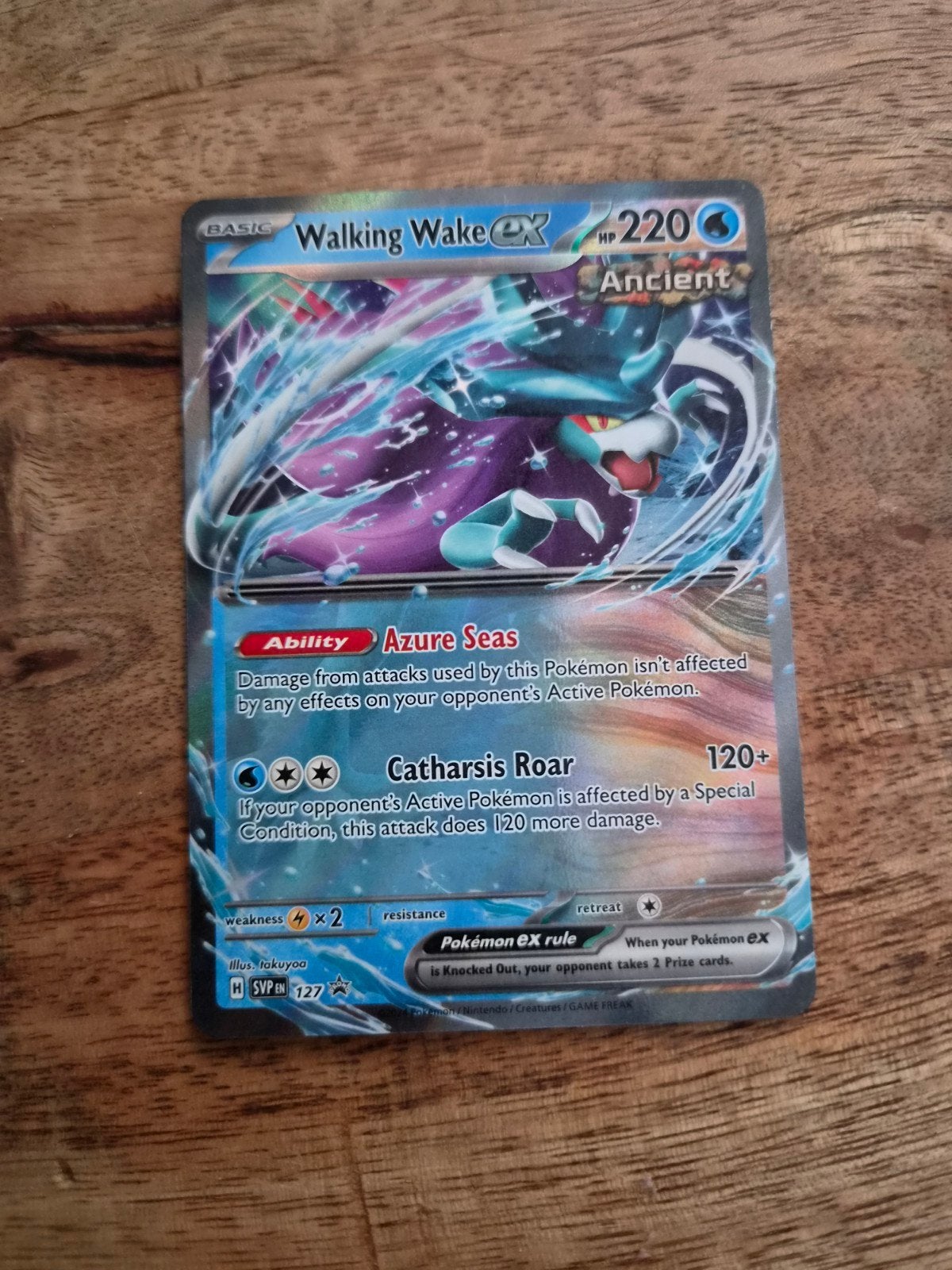 Pokémon Walking Wake ex Holo Kaart - Uitstekende Staat, Ophalen of Verzenden, Zo goed als nieuw, Losse kaart, Foil
