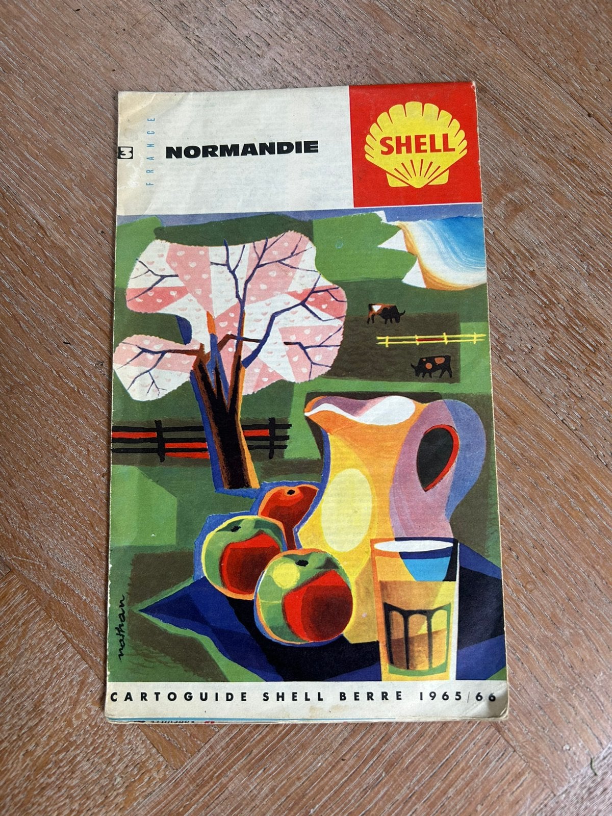 Vintage Shell kaart Normandie 1965, Boeken, Ophalen of Verzenden, Gelezen, 1800 tot 2000, Landkaart