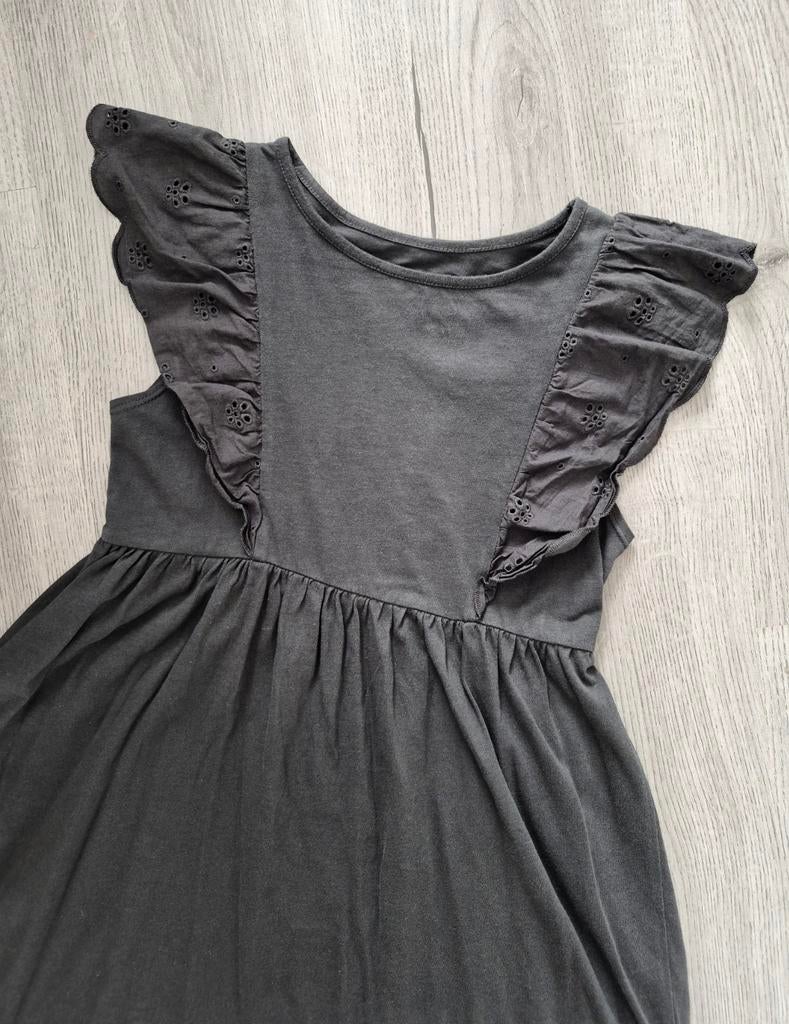 H&M donkergrijs jurkje 110/116, Kinderen en Baby's, Kinderkleding | Overige, Verzenden, Zo goed als nieuw, H&M, Meisje