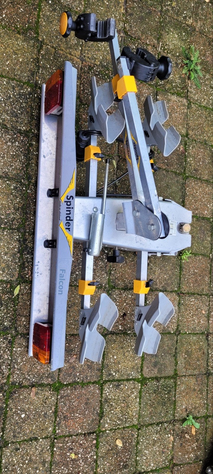 Spinder Falcon fietsendrager voor 2 fietsen – kantelbaar, Auto diversen, Ophalen, Gebruikt, Brede banden, 2 fietsen