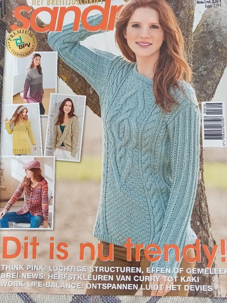 Breiblad Sandra nr.8- augustus 2016, Ophalen of Verzenden, Zo goed als nieuw, Breien, Patroon of Boek