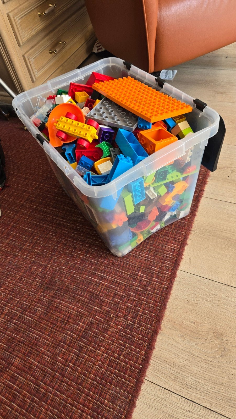 een grote bak vol met duplo, Ophalen, Gebruikt, Losse stenen, Duplo