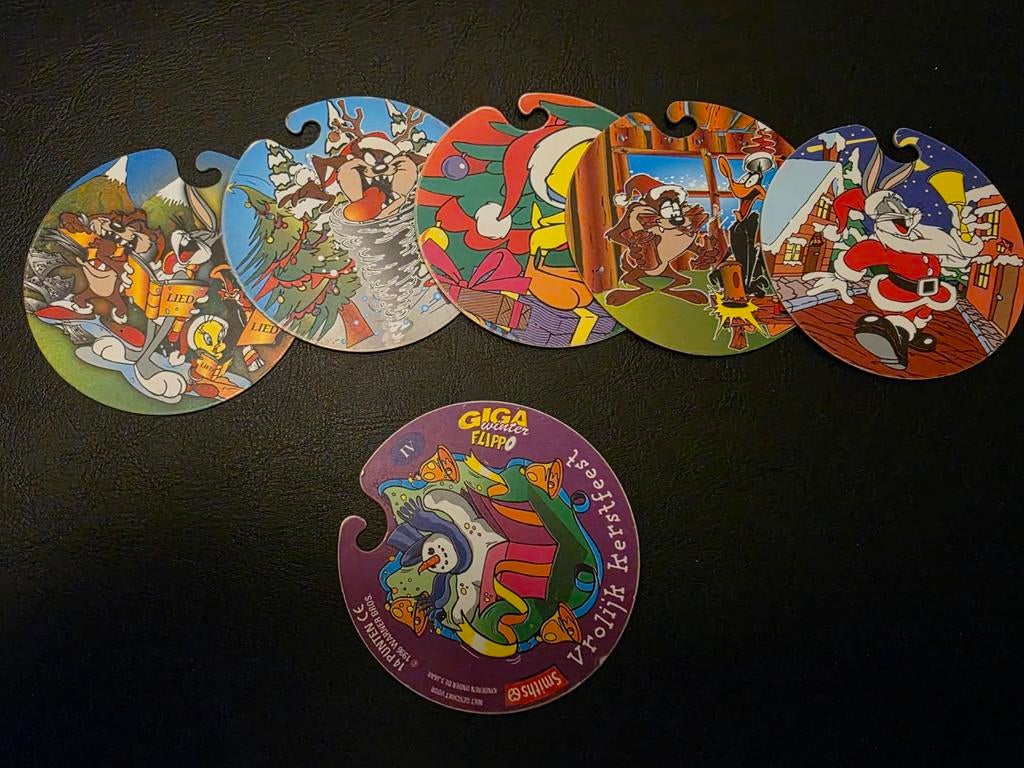 7 Kerstflippo's, Looney Tunes en Giga Winter Flippo, Verzamelen, Flippo's, Ophalen of Verzenden, Winter, Losse flippo's