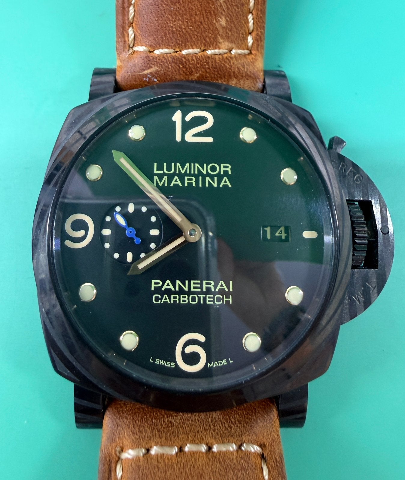 Panerai Luminor Marina Carbotech (kopie), Ophalen of Verzenden, Zo goed als nieuw, Leer, Overige merken