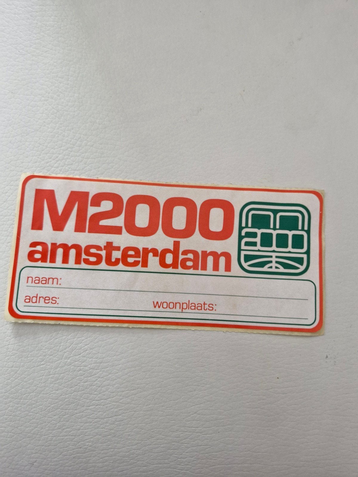10052 Vintage M2000 Amsterdam sticker - Adressticker, Ophalen of Verzenden, Sticker