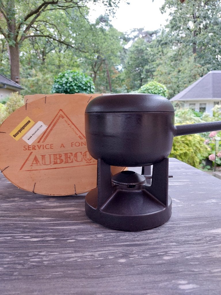 Fonduestel van gietijzer van Castirone France (Vintage), Ophalen of Verzenden, Zo goed als nieuw, Brander, Fondueset