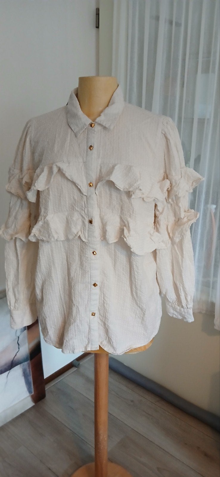 Stella&Suzie  Mooie blouse cotton mt 46 48 roomwit, Verzenden, Wit, Maat 46/48 (XL) of groter, Nieuw