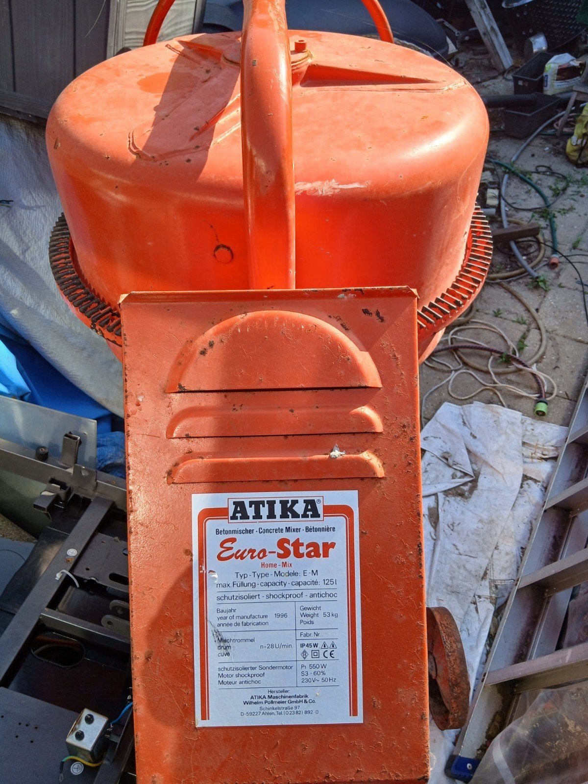Atika Betonmolen Euro-Star Home-Mix 125L - Bouwjaar 1996, Ophalen