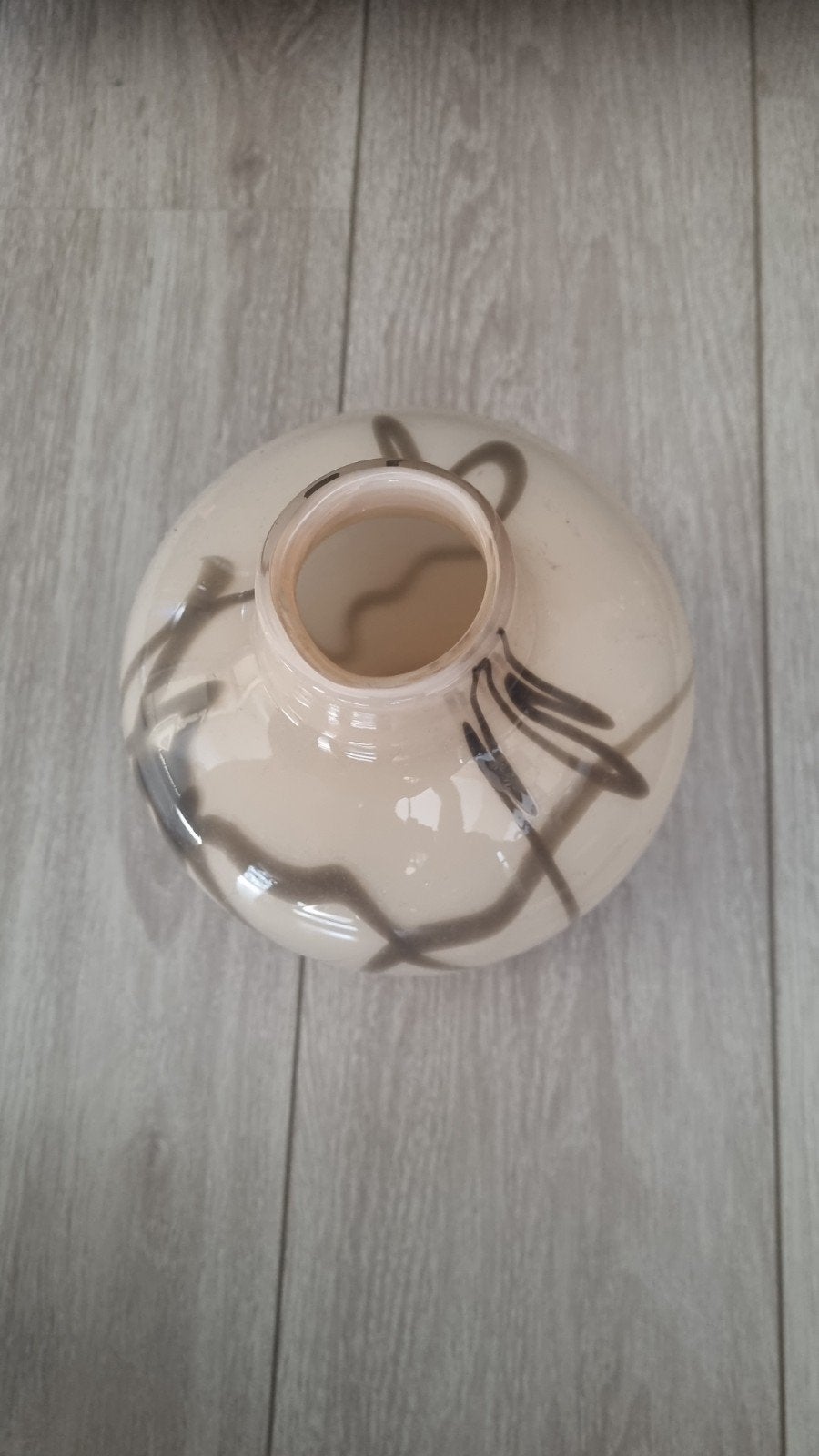Mooie glazen vaas met abstract patroon, 25 cm hoog, Ophalen