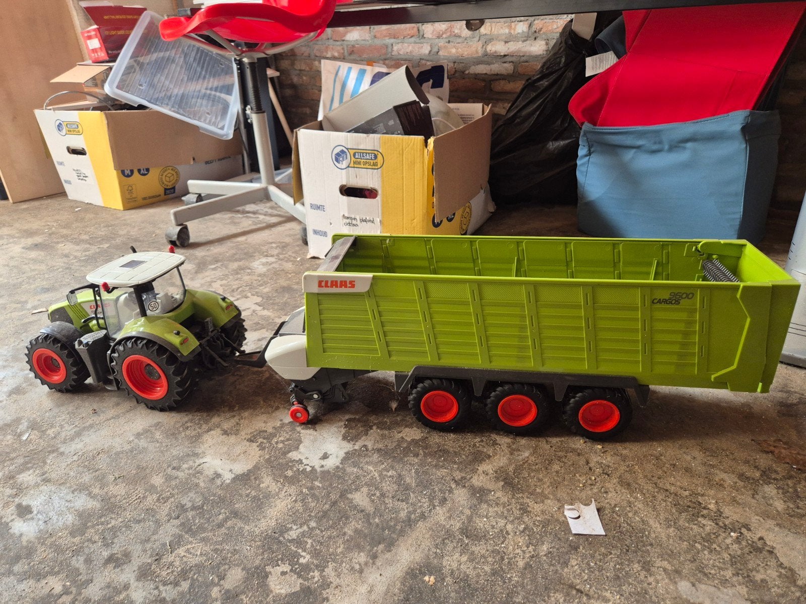 Claas Axion 870 RC bestuurbare Tractor met Claas Cargos 9600, Gebruikt, Auto offroad, RTR (Ready to Run), Overige schalen