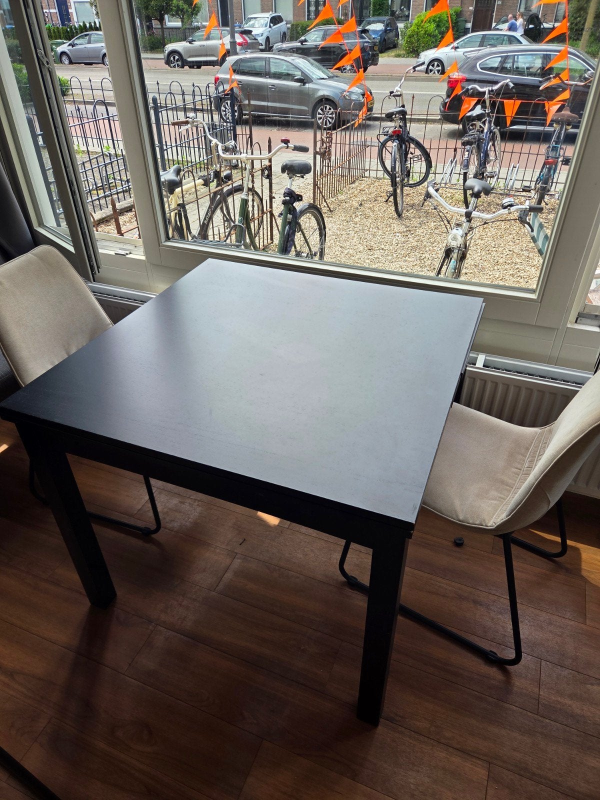 IKEA uitschuifbare tafel 90x90cm, Ophalen, Overige materialen, Gebruikt, 50 tot 100 cm