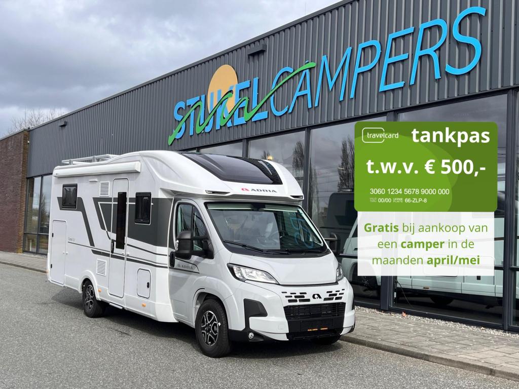 Adria Coral 670 DL 180PK AUT/NAVI/CAMERA, Caravans en Kamperen, Campers, Bedrijf, tot en met 3, Half-integraal, Adria, Fiat, Diesel