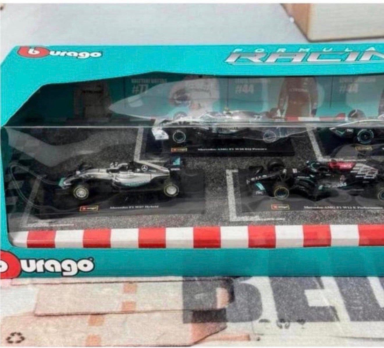 Bburago 1:43 6 Model-Autos ! Mercedes-AMG Petronas Formule 1, Auto, Ophalen of Verzenden, B, B