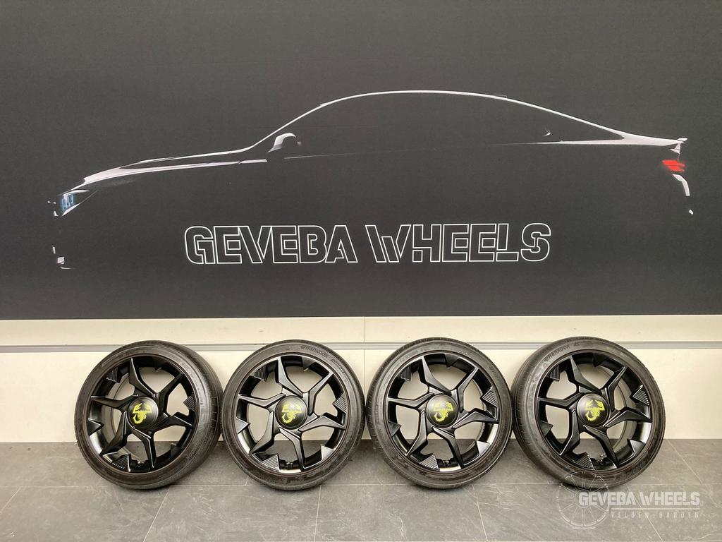 17” originele Fiat 500e Abarth velgen + banden 4x98 52211944, Auto-onderdelen, Banden en Velgen, Gebruikt, -, -, Banden en Velgen