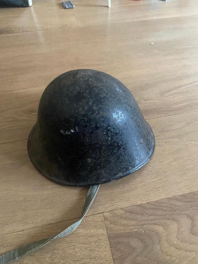 Ww2 nederlandse oorlog helm lucht defensie m34 wereldoorlog, Ophalen of Verzenden, Nederland, Helm of Baret