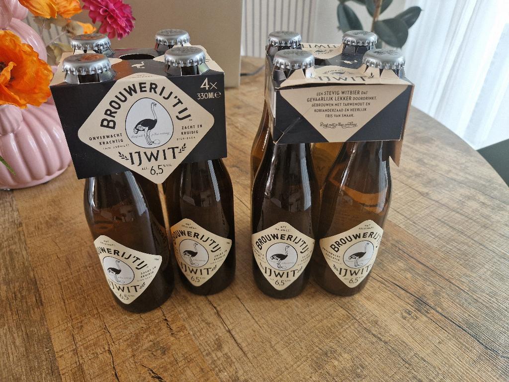 Brouwerij 't IJ Ijwit  8 flessen, Verzamelen, Biermerken, Ophalen, Nieuw, Flesje(s), Overige merken
