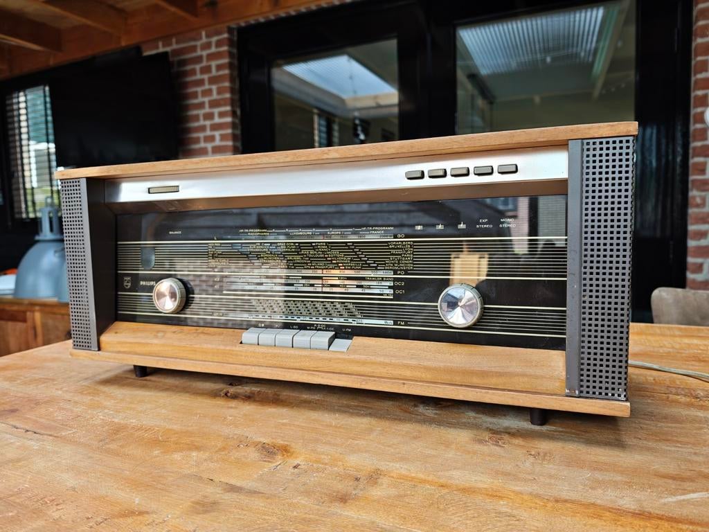 Vintage Philips Radio - Klassieke Houten Ontvanger, Ophalen, Gebruikt, Radio