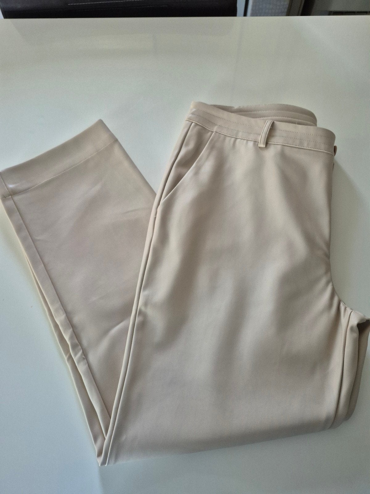 Pure by Zizo Crème Vegan Leather Broek Maat 46, Zizo, Beige, Maat 46/48 (XL) of groter, Ophalen of Verzenden