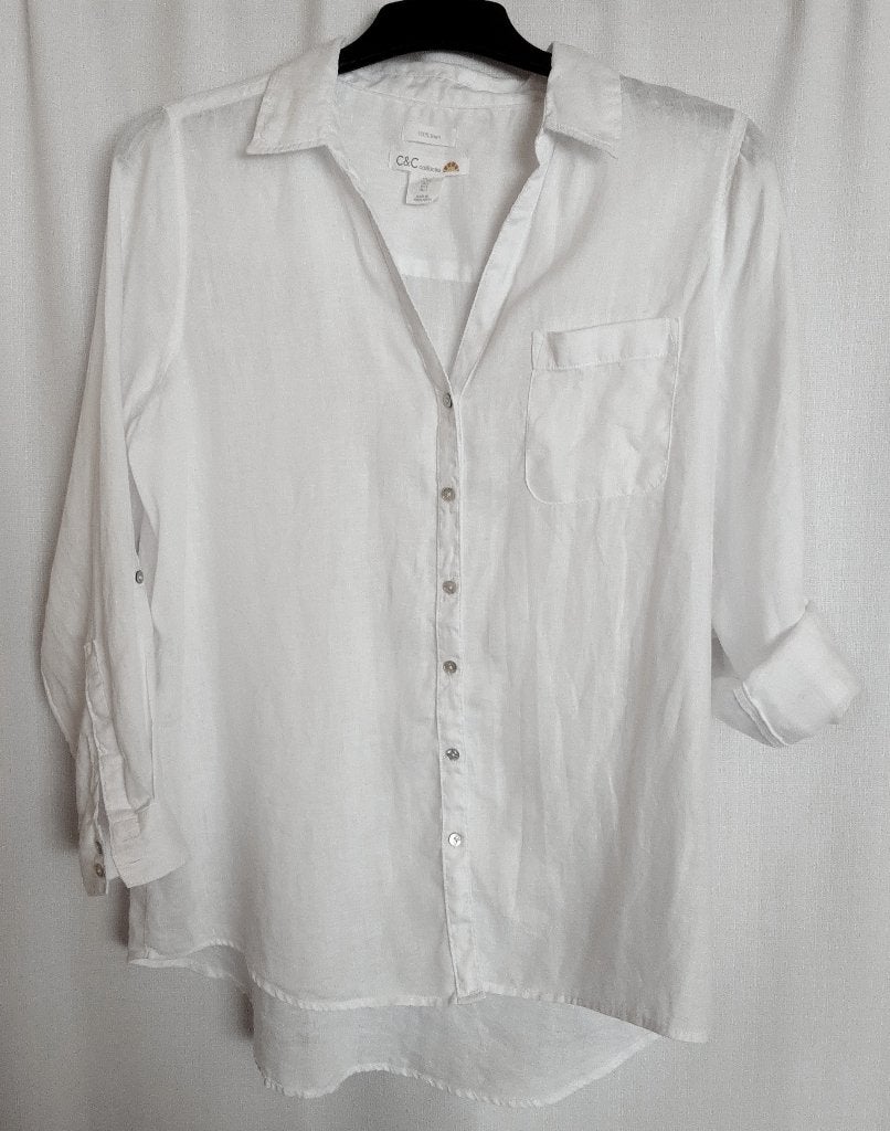 Dames blouse C&C California, Verzenden, Zo goed als nieuw, Maat 42/44 (L), Wit