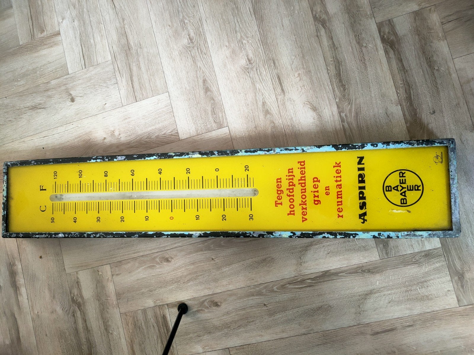 asperine Bayer reklamebord, Verzamelen, Ophalen