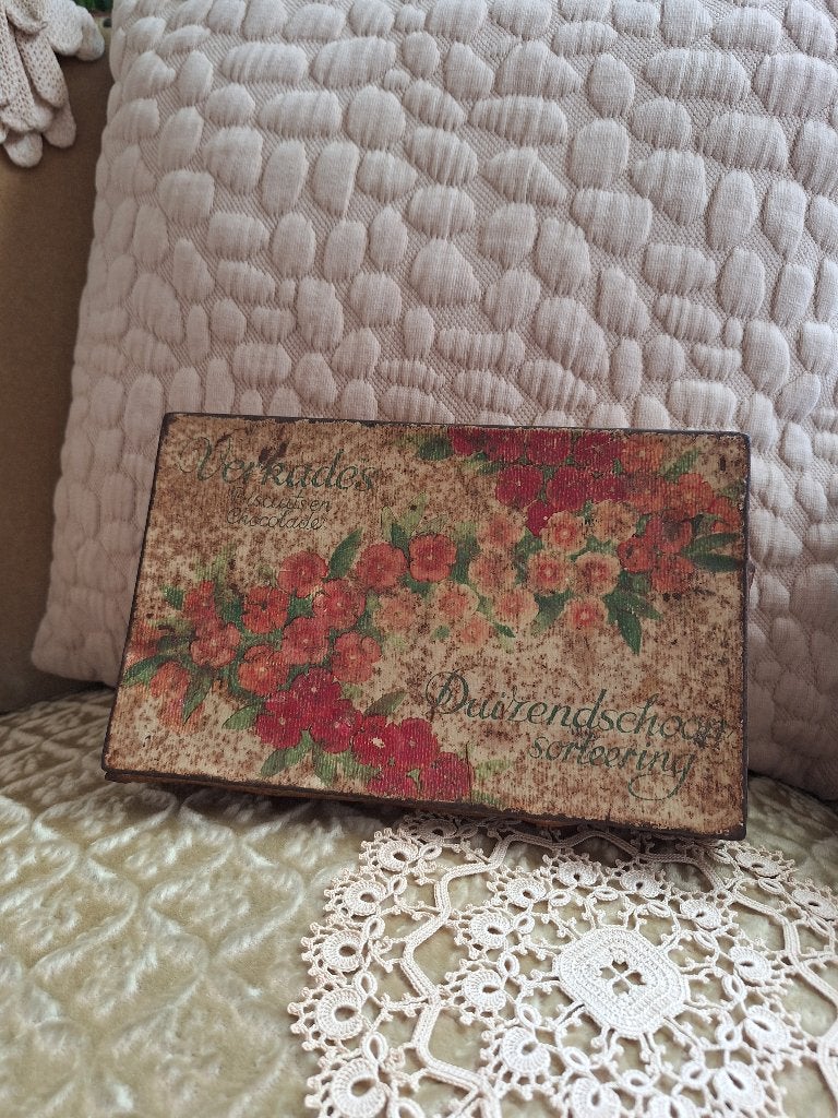 Antiek Chocolade Blik van Verkade uit 1920 ** Mimosa **, Ophalen of Verzenden, Gebruikt, Overige, Verkade