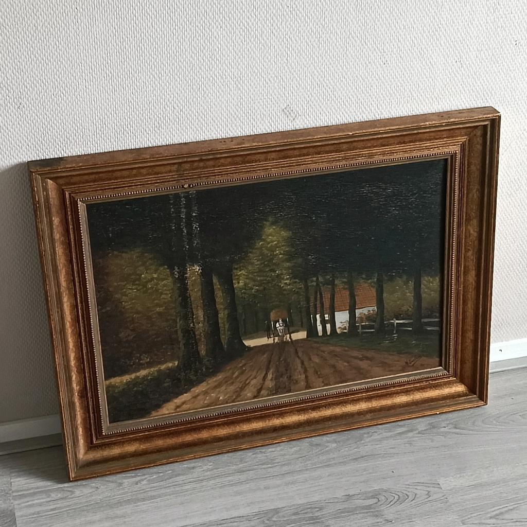 Antiek schilderij 73x53,5 cm, Antiek en Kunst, Ophalen