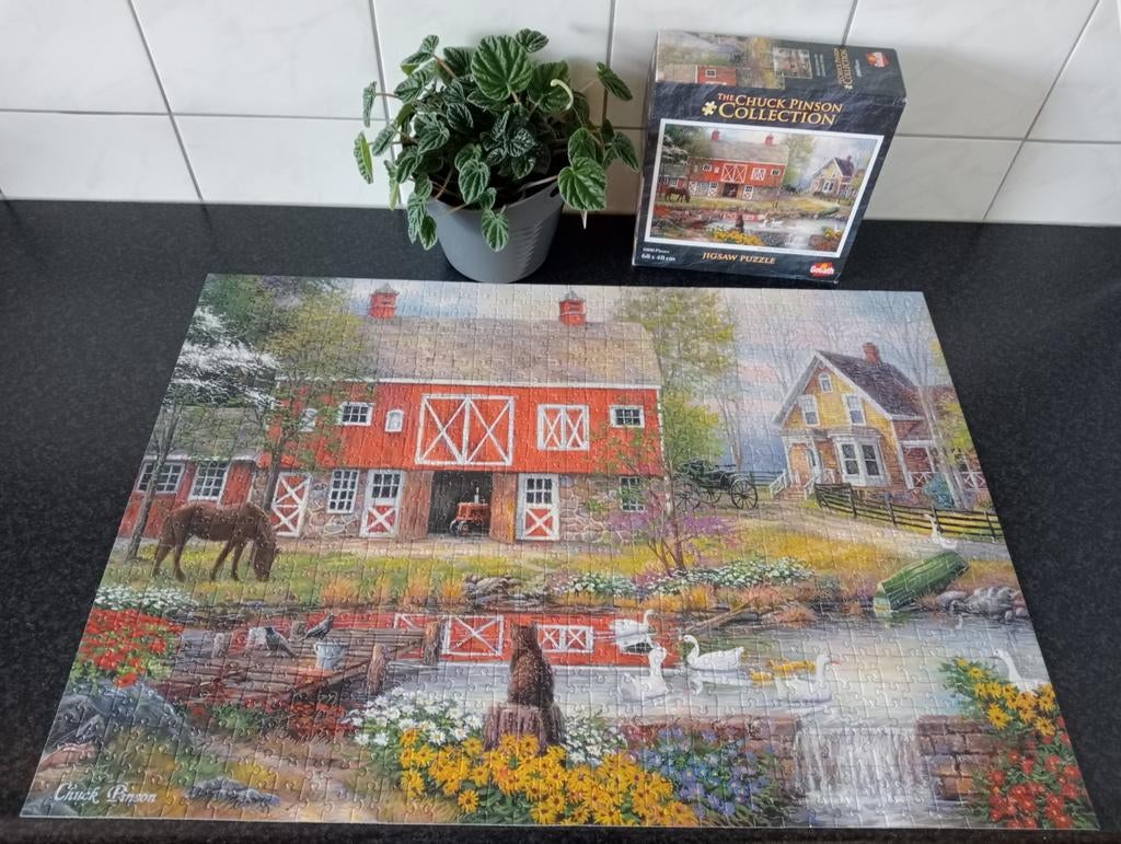 Chuck Pinson Puzzel " Reflections On Country Living ., Hobby en Vrije tijd, Denksport en Puzzels, Ophalen of Verzenden, 500 t/m 1500 stukjes