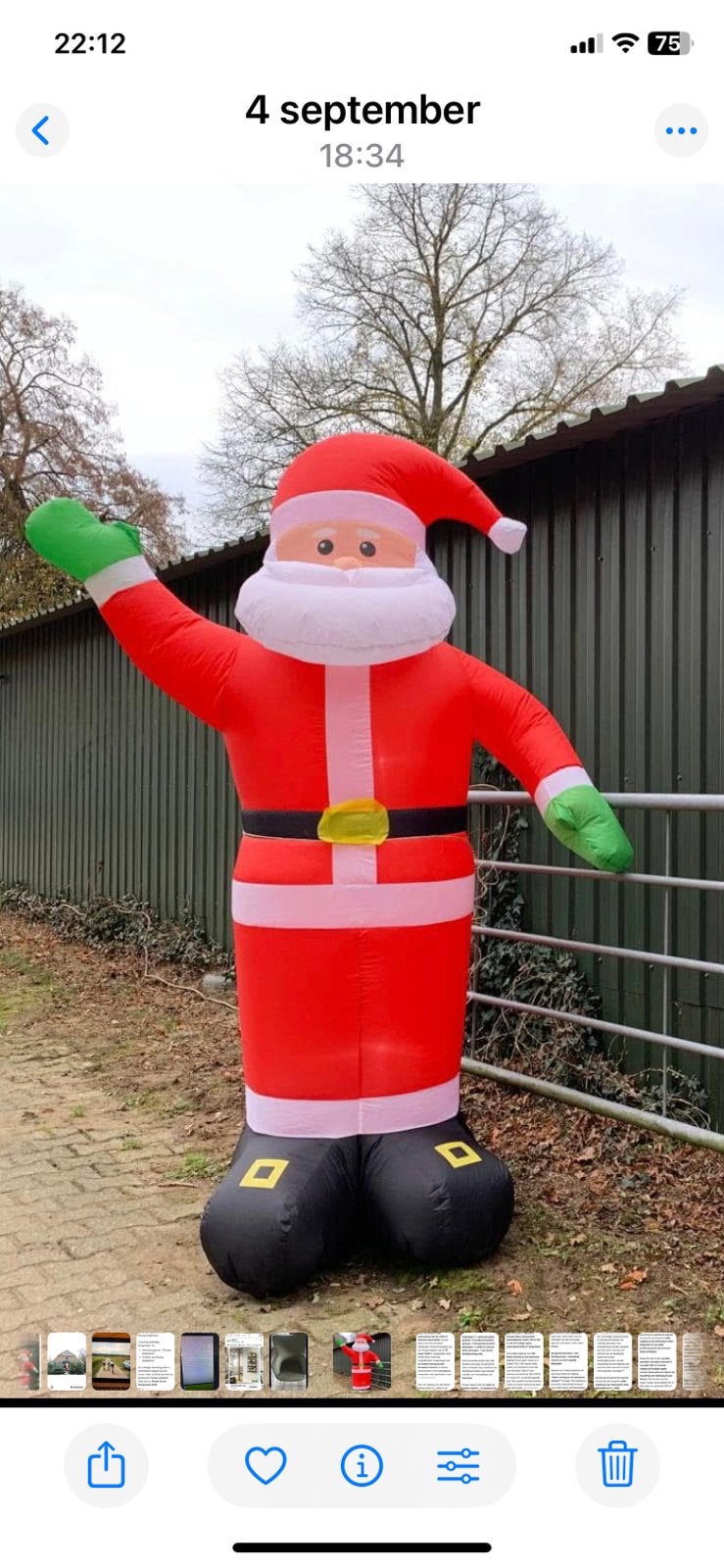 Grote verlichte kerstman, Verzenden, Gebruikt