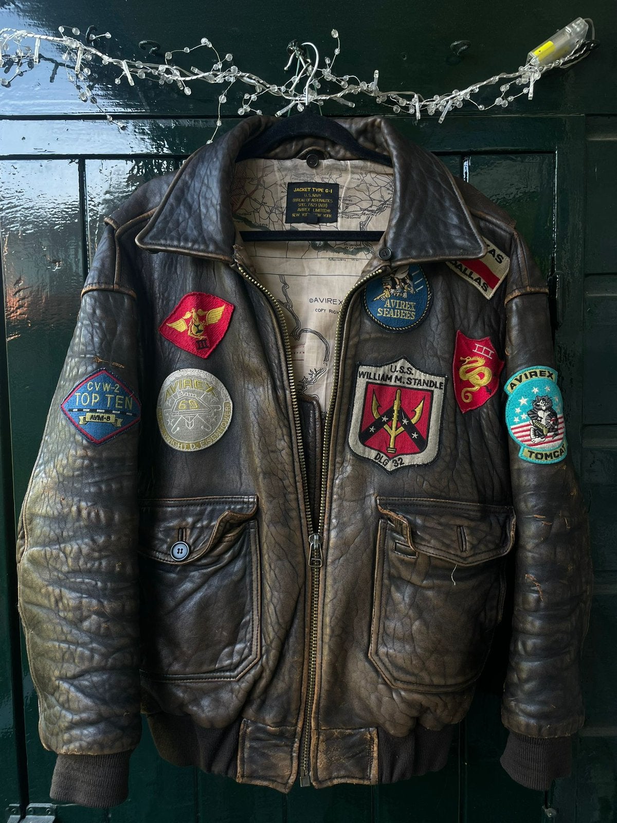 AVIREX Top Gun Style G-1 Bomber Flight Leather Jacket XL, Ophalen of Verzenden, Zo goed als nieuw, Maat 56/58 (XL), Bruin