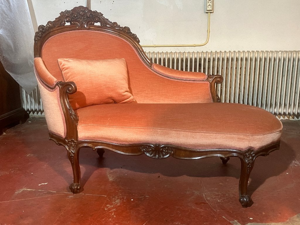 Roze canapé chaise longue, Ophalen, Gebruikt, Eenpersoons, Vintage