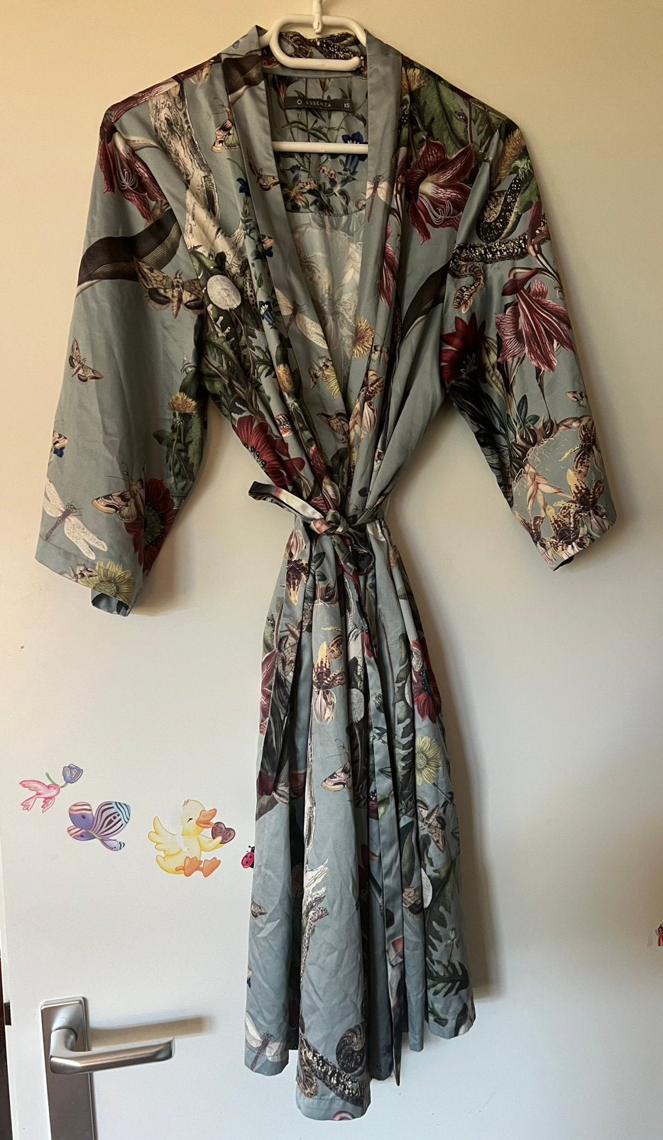 Vintage Essenza kimono Sarai Airen XS ochtendjas badjas boho, Ophalen of Verzenden, Zo goed als nieuw, Maat 34 (XS) of kleiner