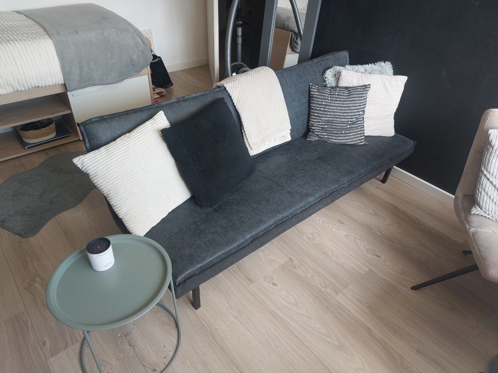 Leuke slaapbank | 180x95 | ZGAN, Ophalen, 90 cm, Eenpersoons, Zwart