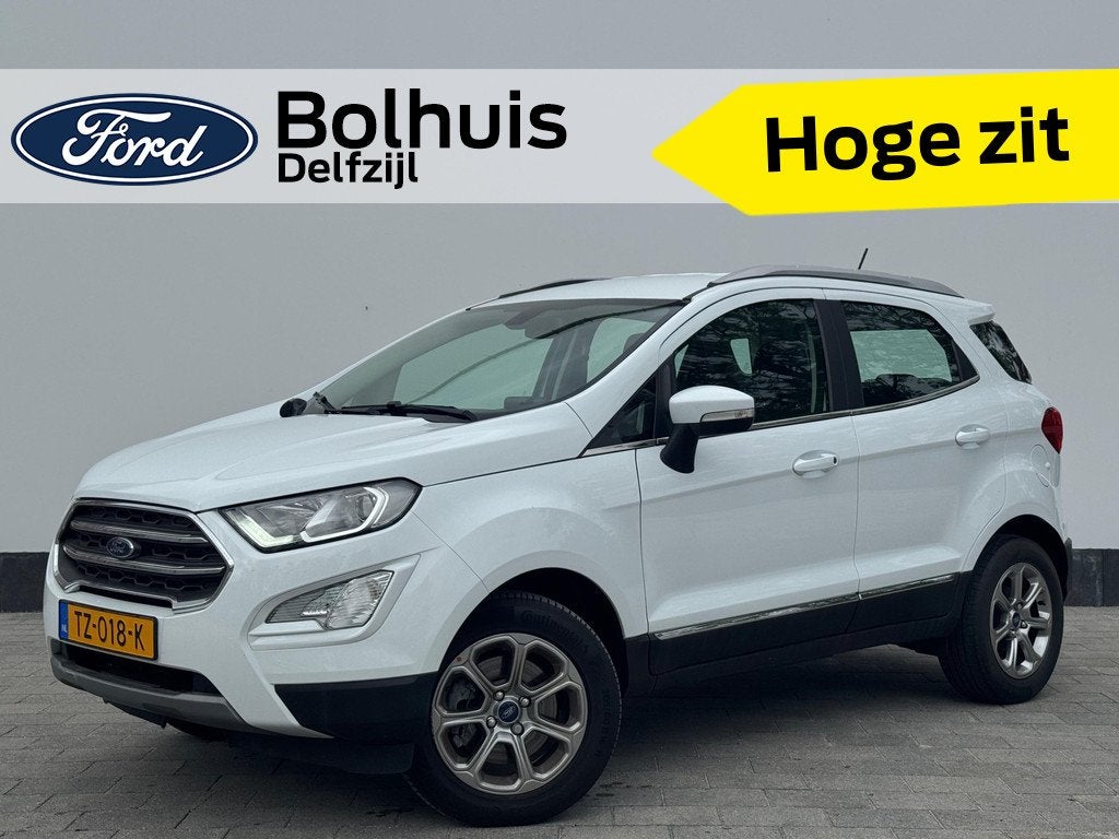 Ford EcoSport EcoBoost 125 pk Titanium | Trekhaak | Navi | C, Auto's, Ford, Gebruikt, Ecosport, Leder en Stof, Wit