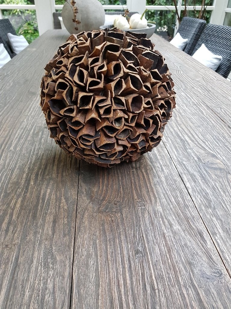 Mooi natuurlijke decoratie bol 27 cm voor op tafel, Ophalen, Zo goed als nieuw, Bruin, Natuurlijk materiaal