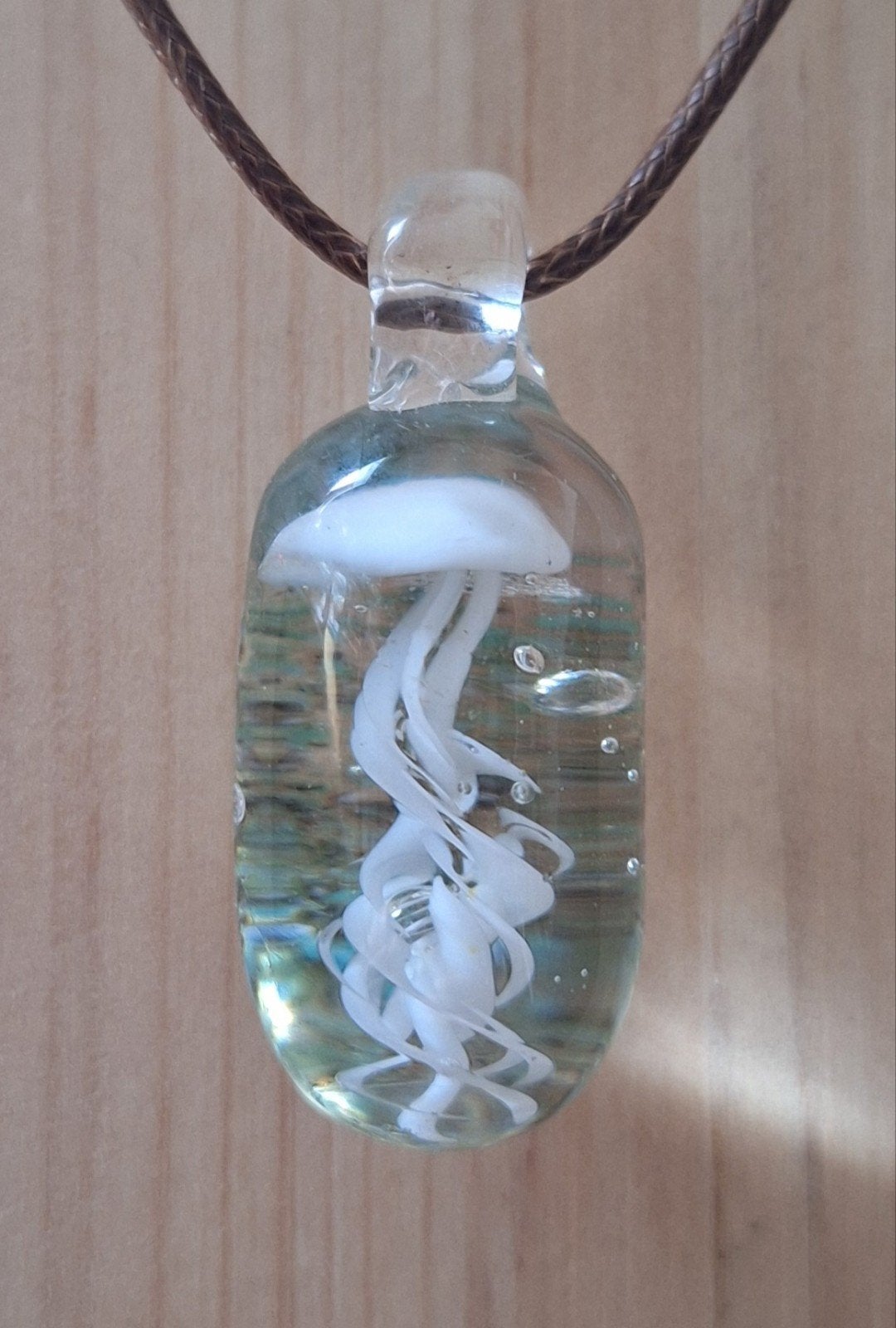 handgemaakte lampwork glas hanger " kwal ", Verzenden, Wit, Nieuw, Overige materialen