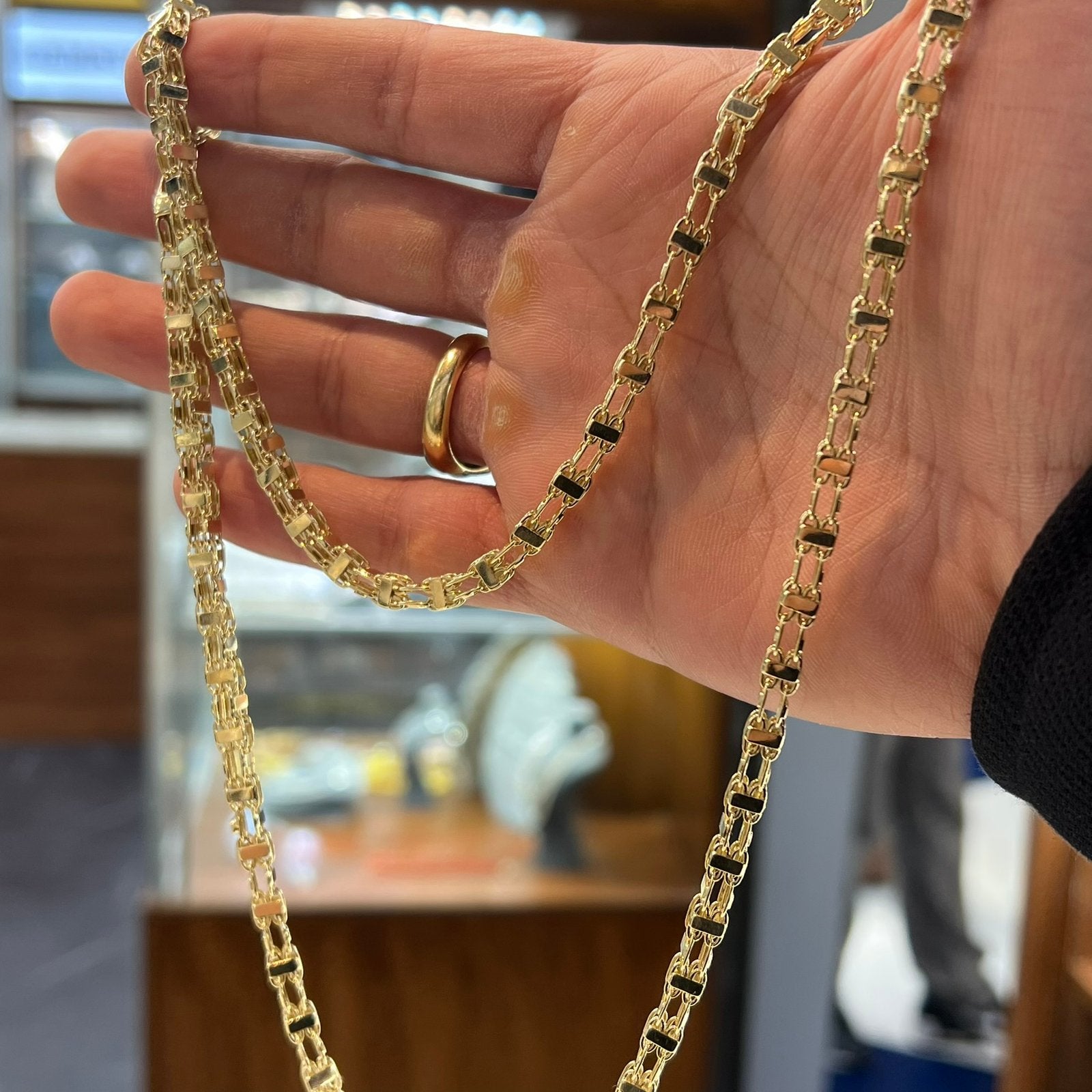 14k gouden magnum ketting schakel massief, Ophalen of Verzenden, Nieuw, Goud