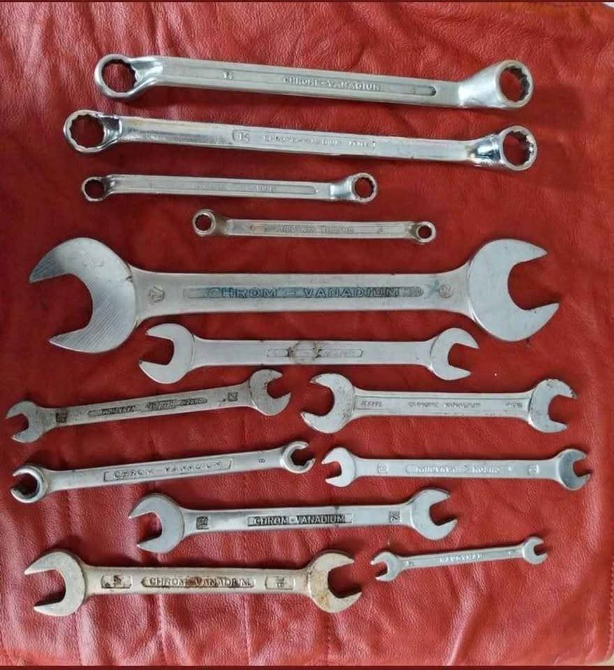13 stuks Chrome Vanaduim ring- en steeksleutels, Ophalen of Verzenden, Gebruikt