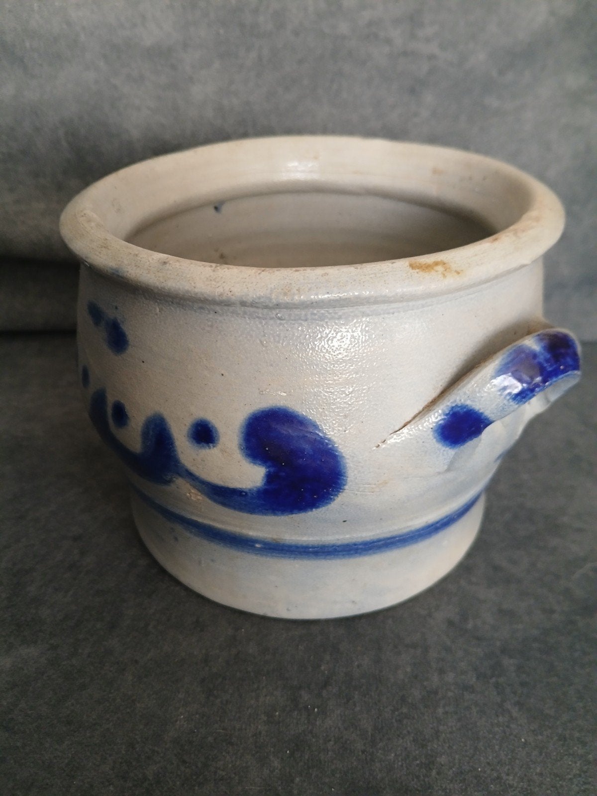 Antieke blauw-witte steengoed voorraadpot – ca. 1880–1920, Antiek en Kunst, Antiek | Keramiek en Aardewerk, Verzenden