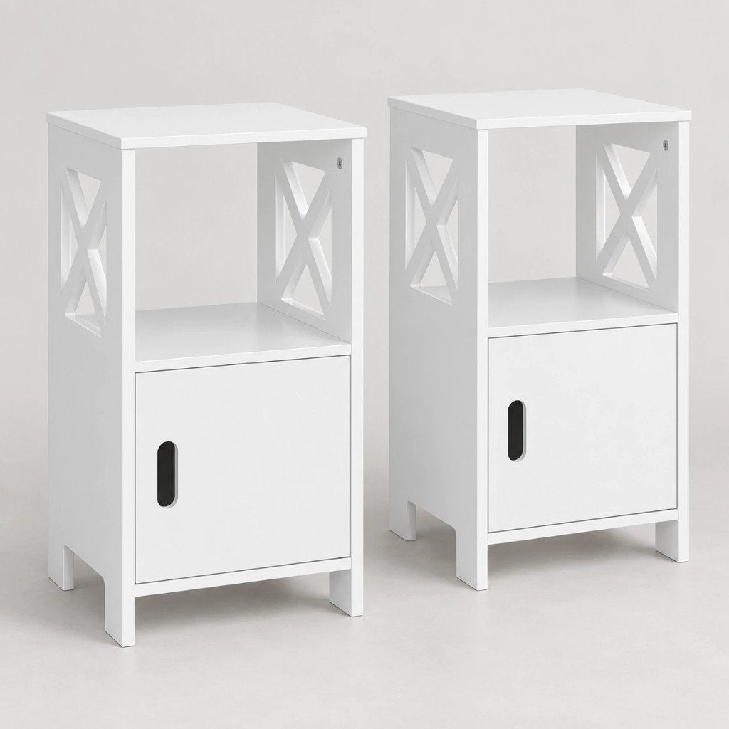 Witte nachtkastjes, set van 2, Minder dan 45 cm, Verzenden, Nieuw, 55 tot 70 cm