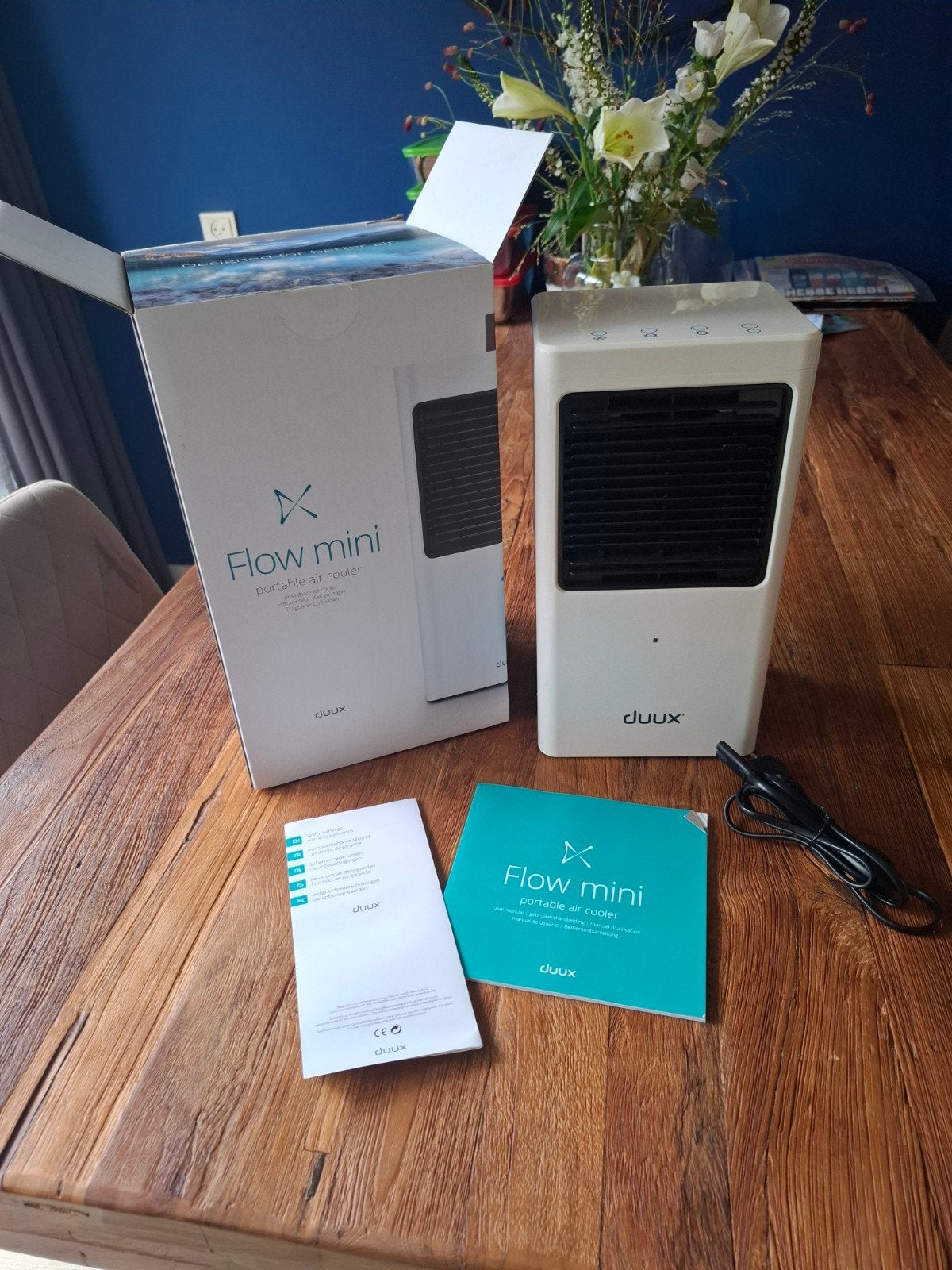Duux Flow Mini Draagbare Air Cooler - Nieuw, Witgoed en Apparatuur, Airco's, Tafel- of Grondventilator, Minder dan 60 m³, 2 snelheden