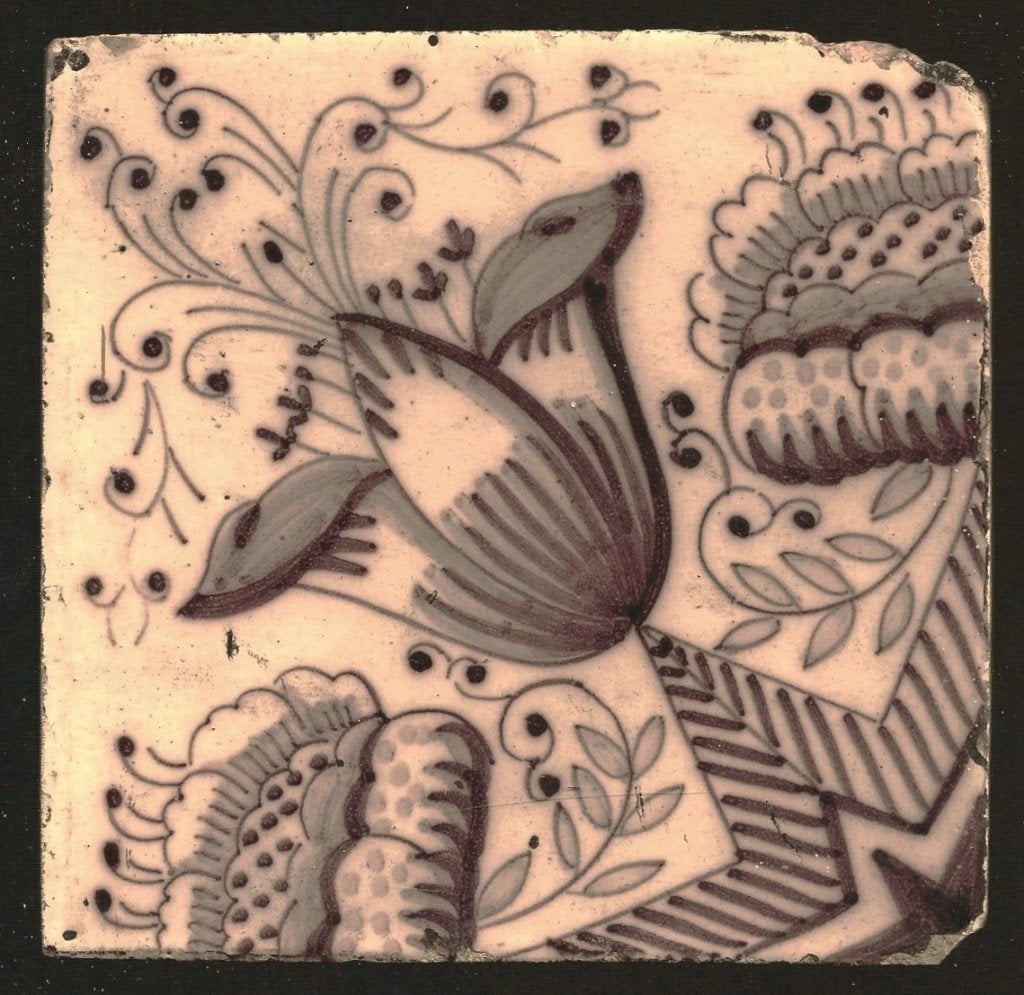 Tegel - Tulp (3), Antiek en Kunst, Ophalen of Verzenden