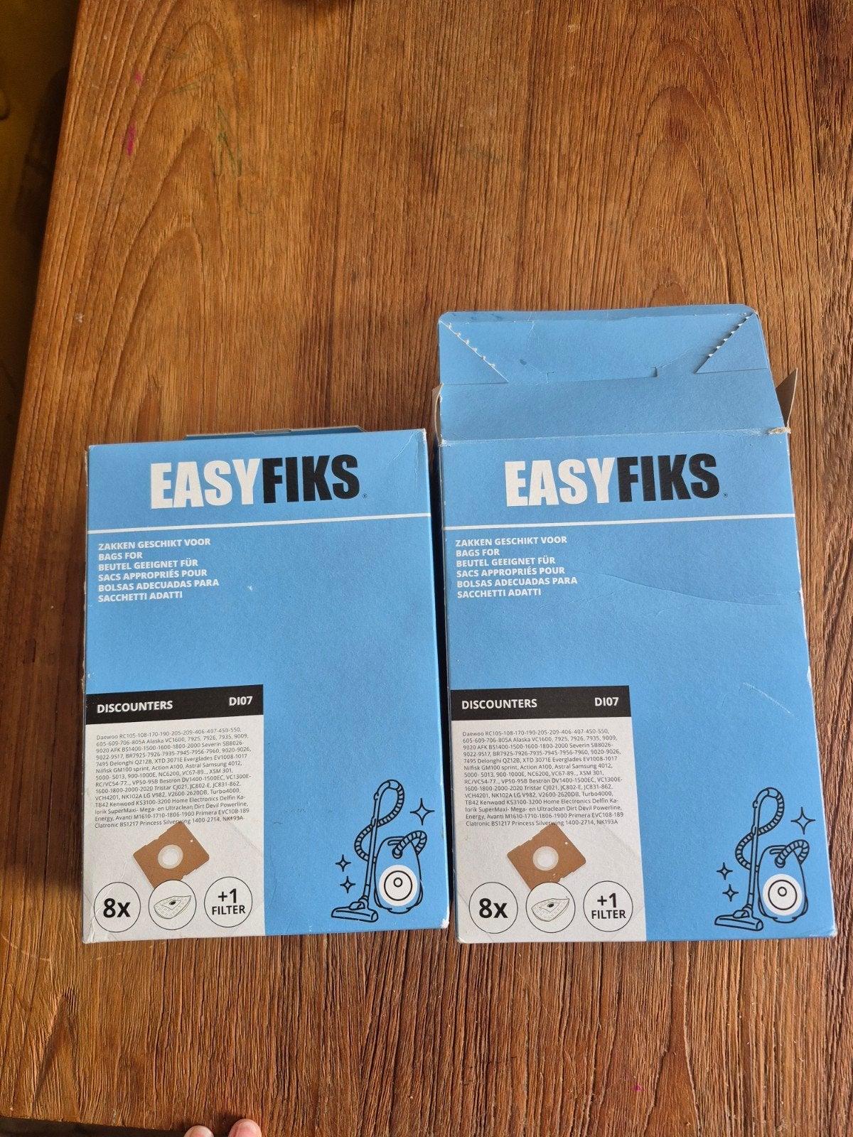 11 Stuks EasyFiks Stofzuigerzakken D107 met filters, Overige merken, Overige typen, Nieuw, Ophalen