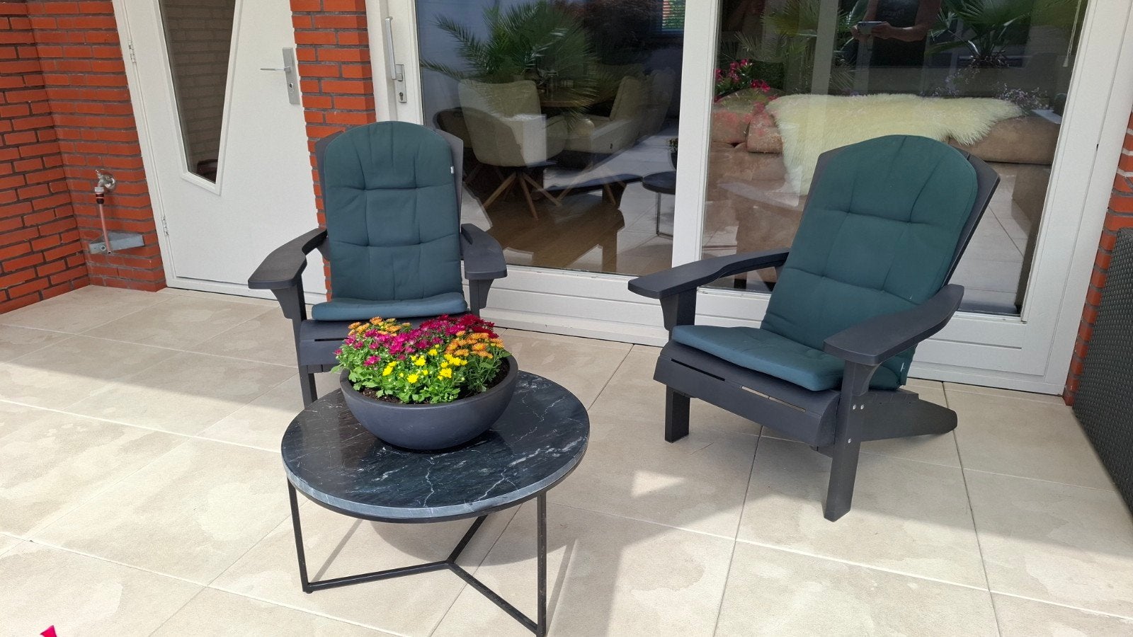 Set van twee comfortabele Keter Adirondack tuinstoelen, Ophalen, Gebruikt, Kunststof