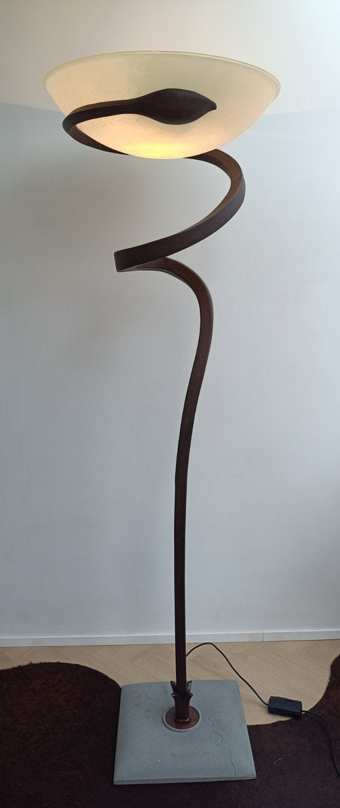Design vloerlamp “Alfea” – Lamp International, Enzo Ciampali, Ophalen, E27 (groot), Zo goed als nieuw, Glas