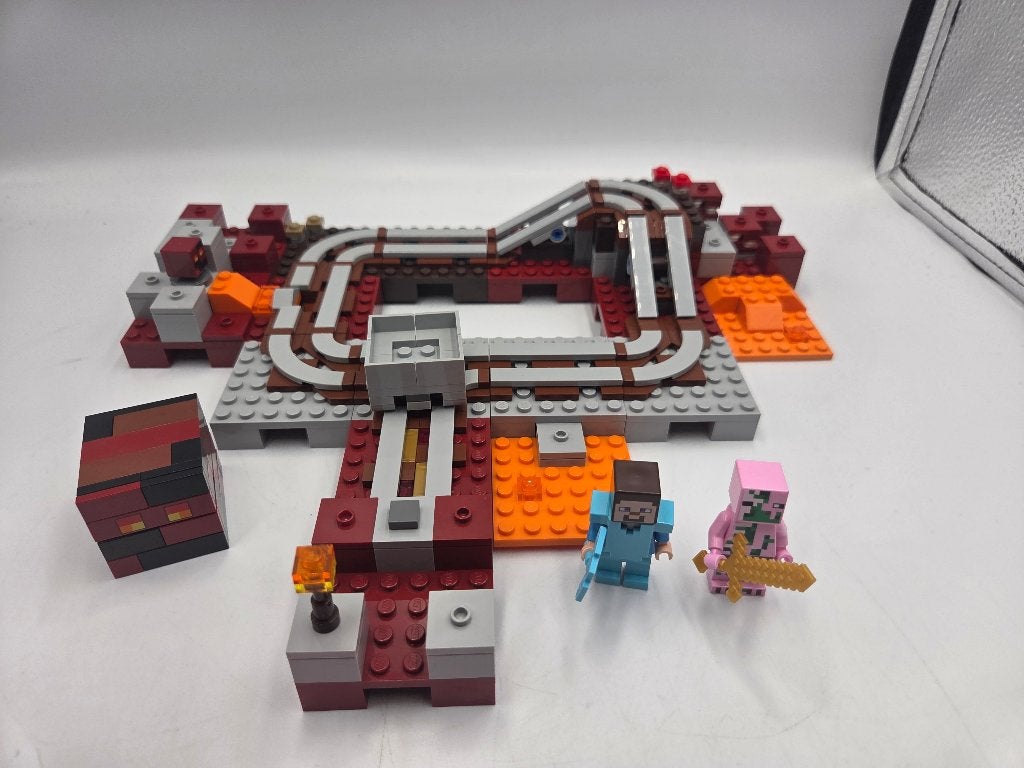 Lego Minecraft 21130 The Nether Railway, Verzenden, Minecraft, Lego, Zo goed als nieuw