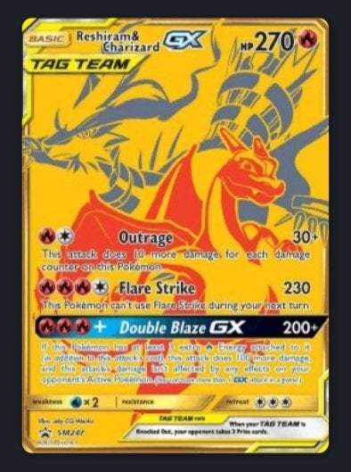 Reshiram & Charizard GX #SM247 PSA10, Ophalen, Zo goed als nieuw, Losse kaart