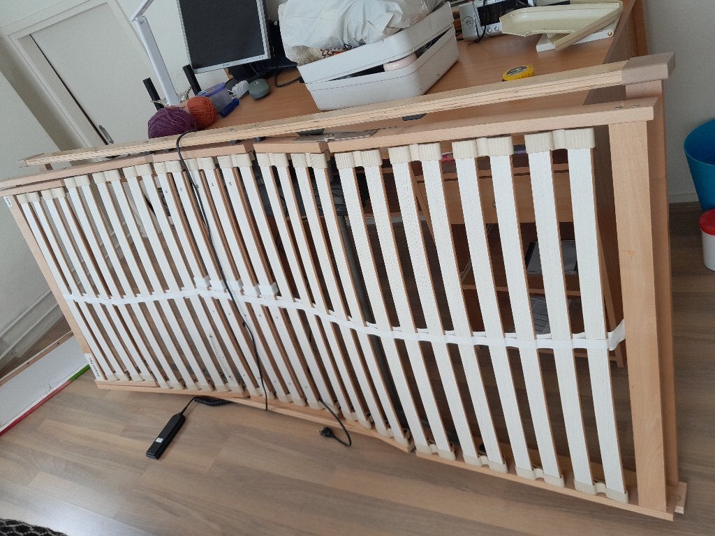 Electrische lattenbodem, Huis en Inrichting, Slaapkamer | Matrassen en Bedbodems, Ophalen, Gebruikt, 90 cm, Eenpersoons