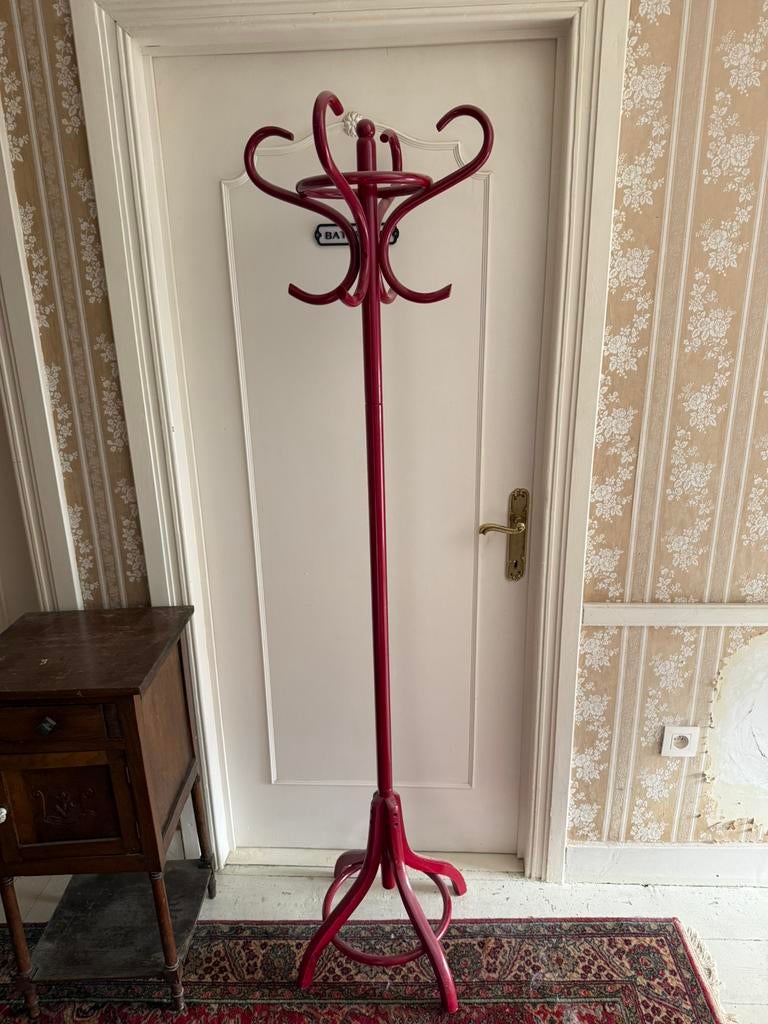 Vintage Thonet staande rode kapstok, Huis en Inrichting, Woonaccessoires | Kapstokken, Ophalen of Verzenden, Zo goed als nieuw
