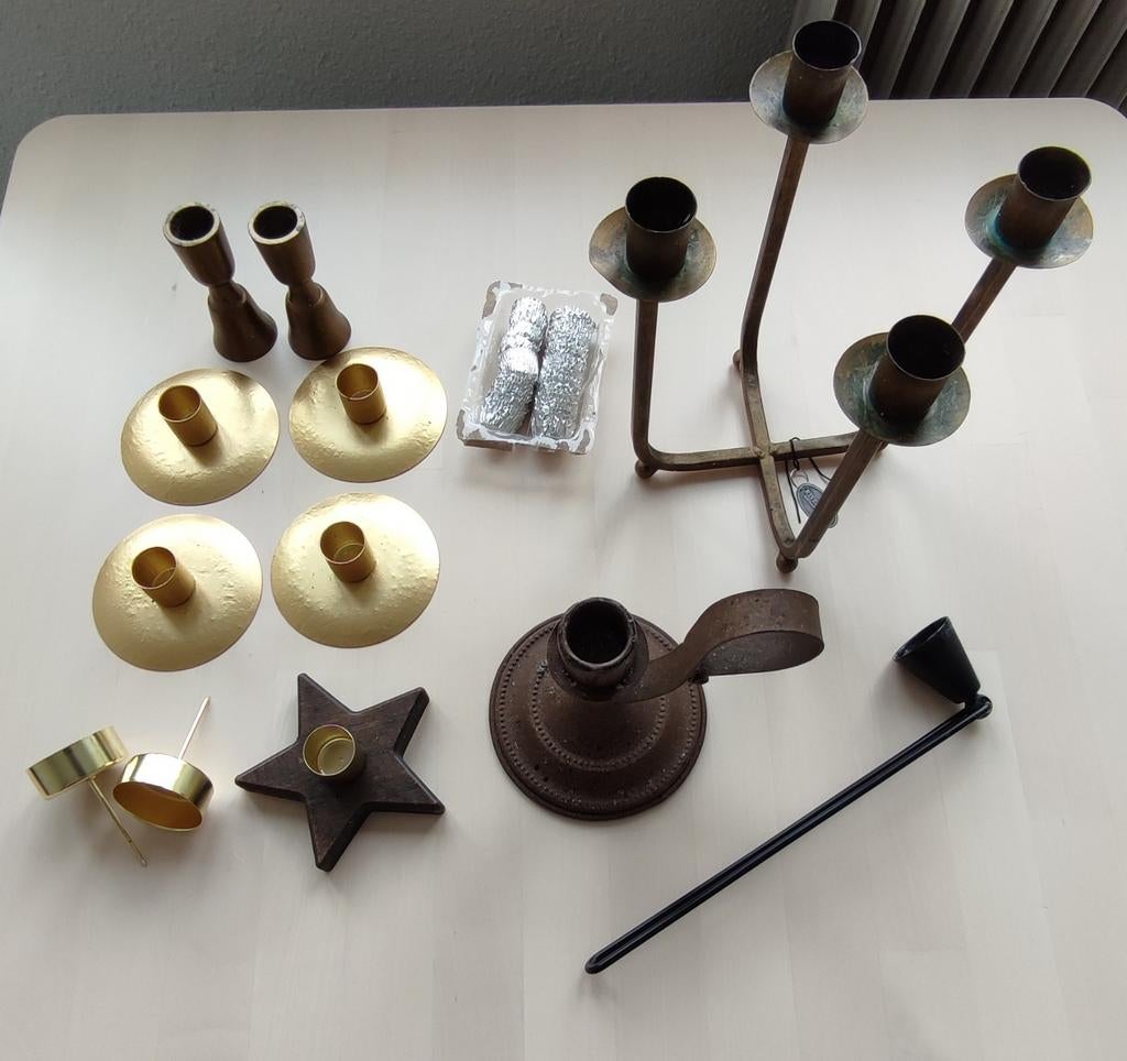 Kaarshouder/kandelaars, Riverdale, goud, antiek brons,, Ophalen, Minder dan 25 cm